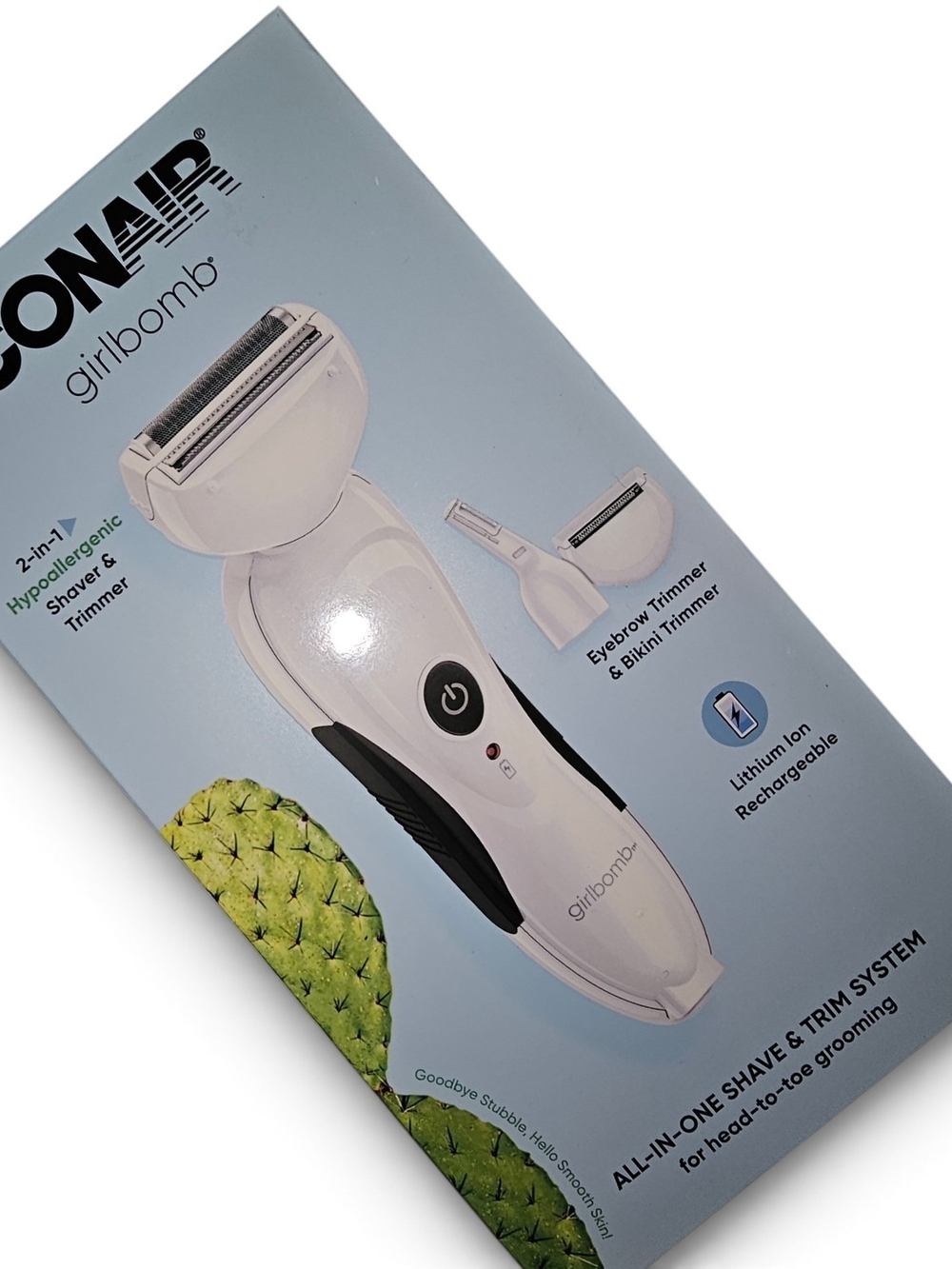 Conair Girlbomb 2-in-1 White Rechargeable Shaver & Trimmer